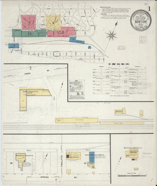 Sanborn Fire Insurance Map from Norton, Independent Cities, Virginia (1908), Sheet #0001 - Complete Map Set gallery image, historic Sanborn map, vintage wall art, Virginia Virginia