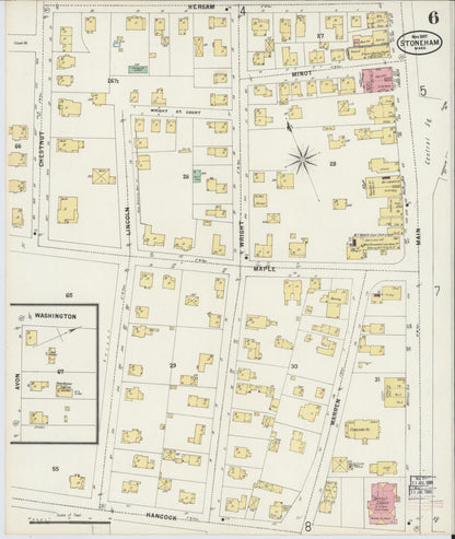 Sanborn Fire Insurance Map from Stoneham, Middlesex County, Massachusetts (1897), Sheet #0006 - Historic Sanborn Fire Insurance Map Print, vintage old map wall art, antique decor, genealogy gift, Massachusetts Massachusetts map