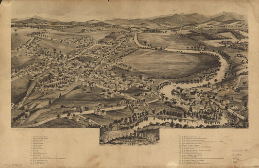 Enosburg Falls, Vt., Franklin Co., 1892. (1892) – Historic Bird’s-Eye View Panorama Print
