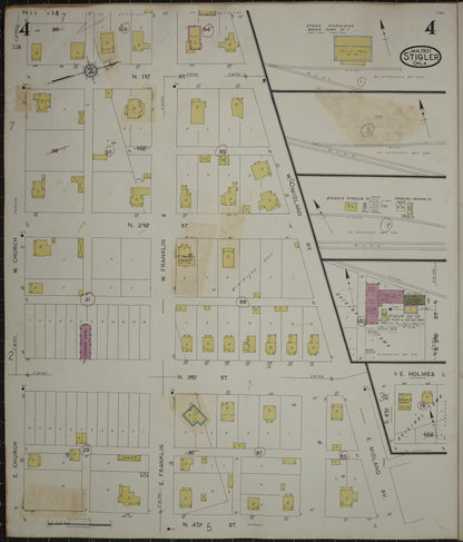 Sanborn Fire Insurance Map from Stigler, Haskell County, Oklahoma (1941), Sheet #0004 - Complete Map Set gallery image, historic Sanborn map, vintage wall art, Oklahoma Oklahoma