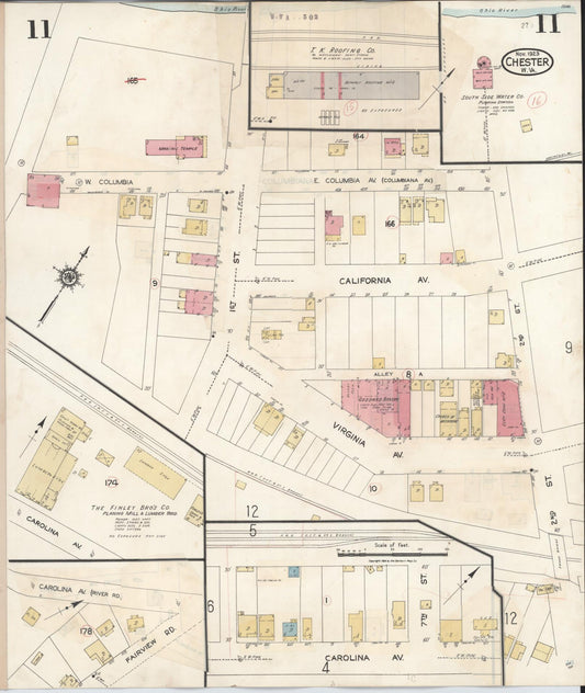 Sanborn Fire Insurance Map from Chester, Hancock County, West Virginia (1942), Sheet #0011 - Historic Sanborn Fire Insurance Map Print, vintage old map wall art, antique decor, genealogy gift, West Virginia West Virginia map