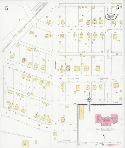 Sanborn Fire Insurance Map from Neoga, Cumberland County, Illinois (1930), Sheet #0005 - Complete Map Set gallery image, historic Sanborn map, vintage wall art, Illinois Illinois