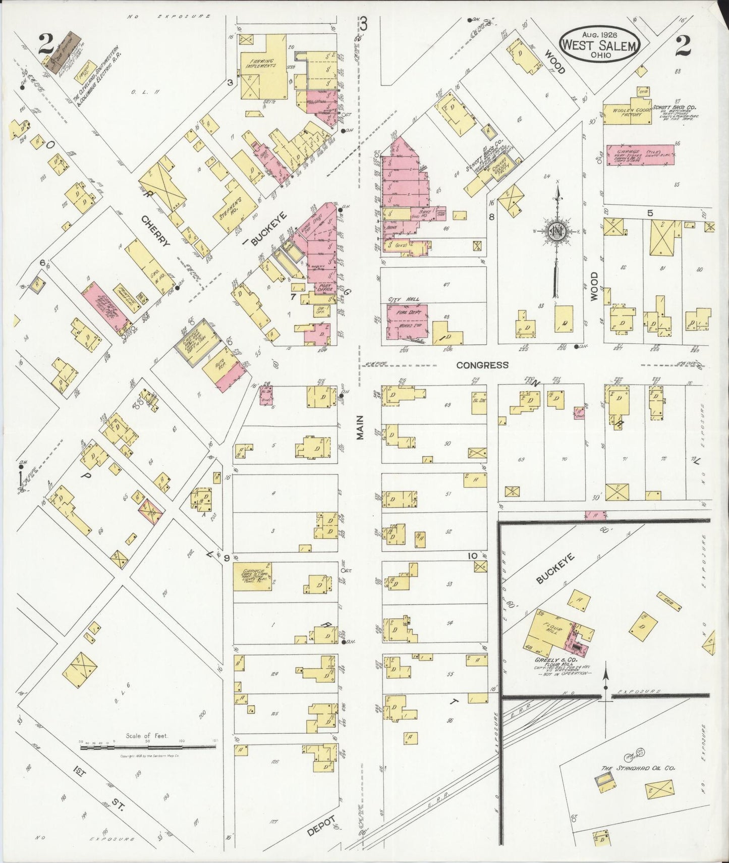 Sanborn Fire Insurance Map from West Salem, Wayne County, Ohio (1926), Sheet #0002 - Complete Map Set gallery image, historic Sanborn map, vintage wall art, Ohio Ohio