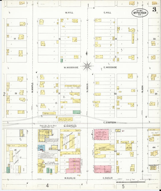Sanborn Fire Insurance Map from Mcpherson, Mcpherson County, Kansas (1901), Sheet #0003 - Historic Sanborn Fire Insurance Map Print, vintage old map wall art, antique decor, genealogy gift, Kansas Kansas map