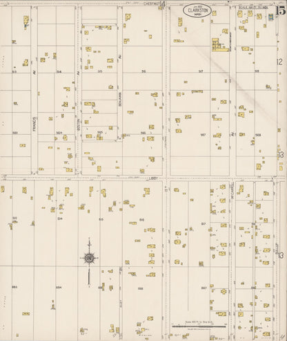 Sanborn Fire Insurance Map from Clarkston, Asotin County, Washington (1922), Sheet #0015 - Complete Map Set gallery image, historic Sanborn map, vintage wall art, Washington Washington