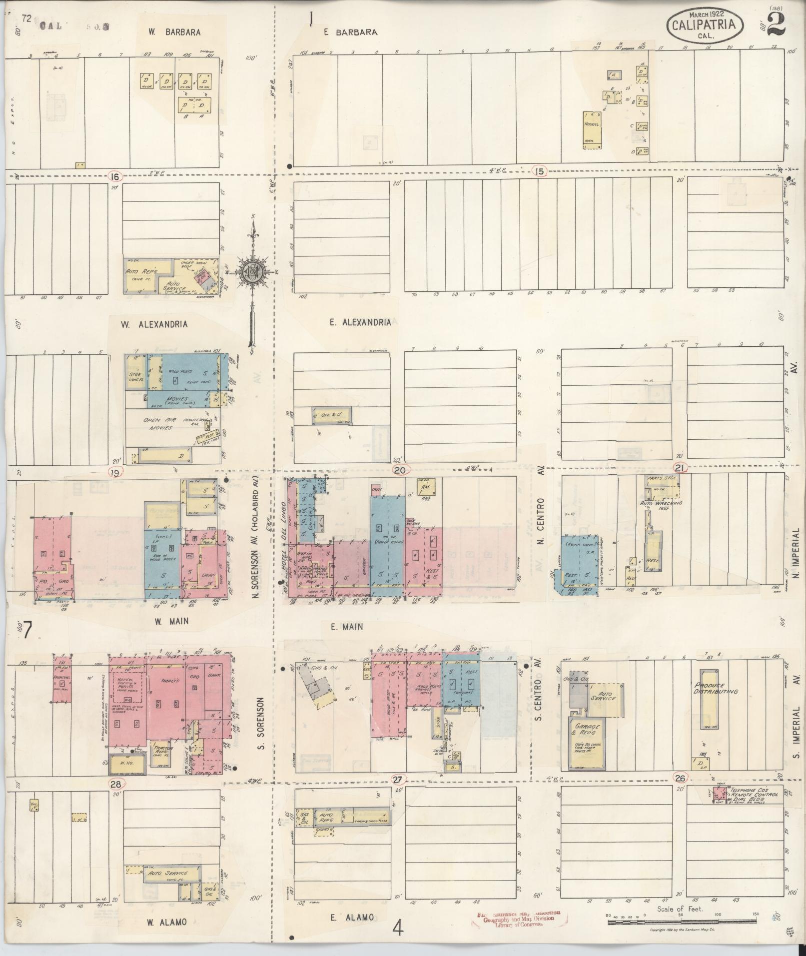 Sanborn Fire Insurance Map from Calipatria, Imperial County, California (1941), Sheet #0002 - Historic Sanborn Fire Insurance Map Print, vintage old map wall art, antique decor, genealogy gift, California California map
