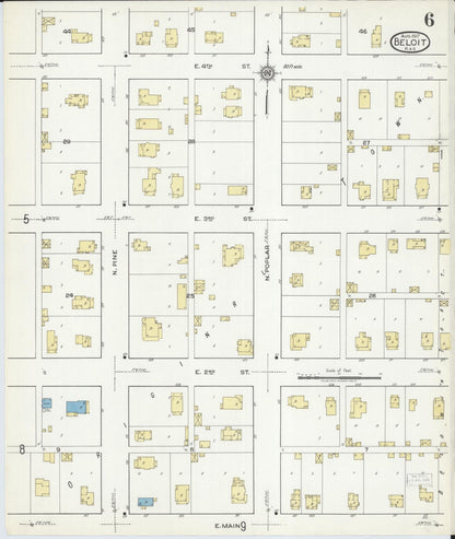 Sanborn Fire Insurance Map from Beloit, Mitchell County, Kansas (1917), Sheet #0006 - Complete Map Set gallery image, historic Sanborn map, vintage wall art, Kansas Kansas