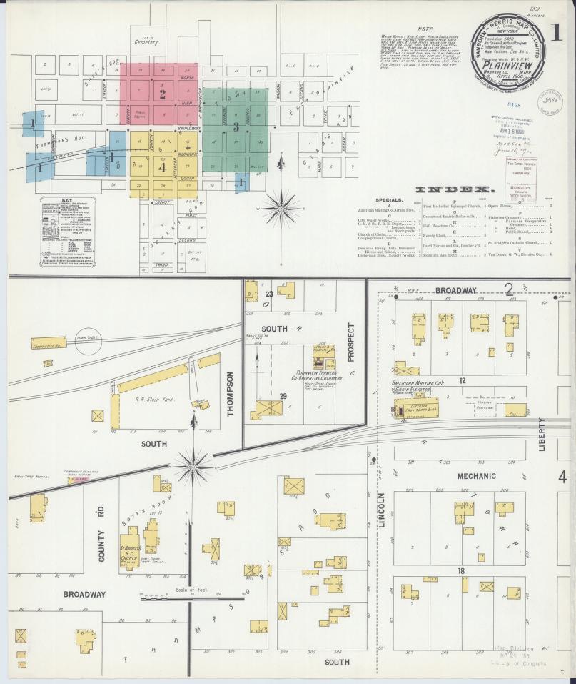 Sanborn Fire Insurance Map from Plainview, Wabasha County, Minnesota. (1900) – Map View
