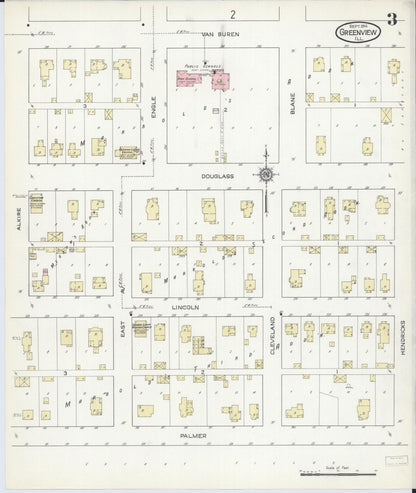 Sanborn Fire Insurance Map from Greenview, Menard County, Illinois (1914), Sheet #0003 - Complete Map Set gallery image, historic Sanborn map, vintage wall art, Illinois Illinois