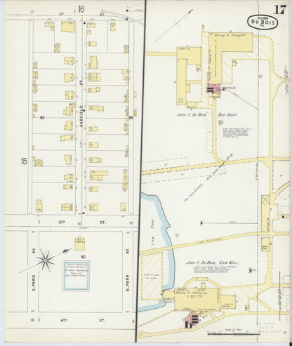 Sanborn Fire Insurance Map from Du Bois, Clearfield County, Pennsylvania (1896), Sheet #0017 - Complete Map Set gallery image, historic Sanborn map, vintage wall art, Pennsylvania Pennsylvania