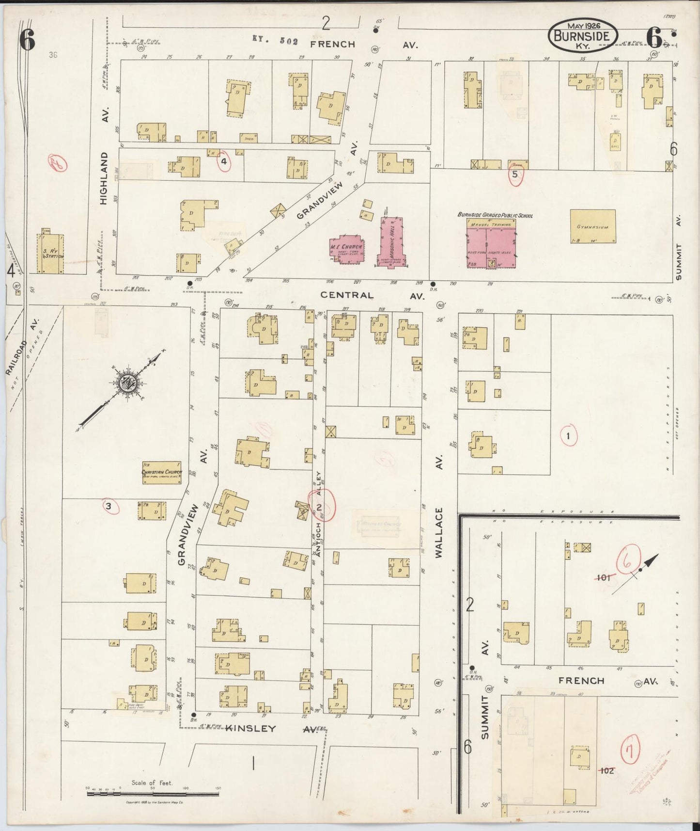 Sanborn Fire Insurance Map from Burnside, Pulaski County, Kentucky (1940), Sheet #0006 - Complete Map Set gallery image, historic Sanborn map, vintage wall art, Kentucky Kentucky
