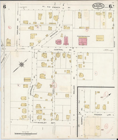 Sanborn Fire Insurance Map from Burnside, Pulaski County, Kentucky (1940), Sheet #0006 - Complete Map Set gallery image, historic Sanborn map, vintage wall art, Kentucky Kentucky