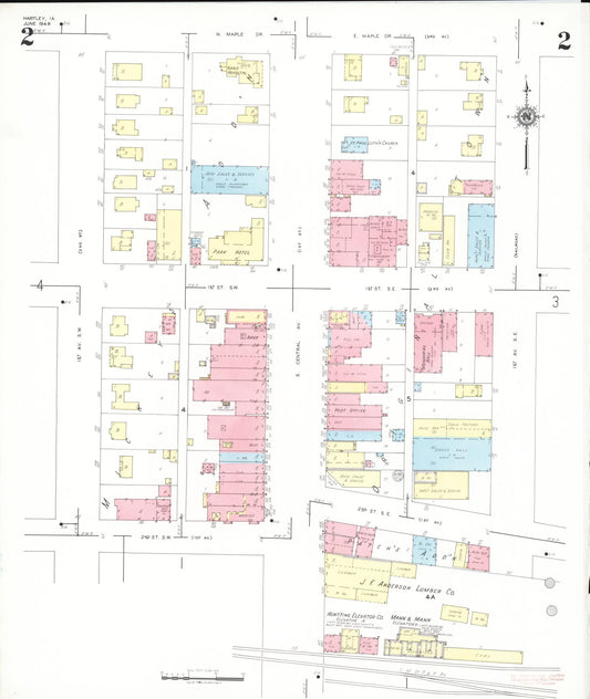 Sanborn Fire Insurance Map from Hartley, O'Brien County, Iowa (1948), Sheet #0002 - Historic Sanborn Fire Insurance Map Print, vintage old map wall art