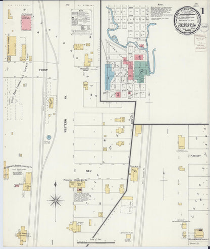 Sanborn Fire Insurance Map from Princeton, Mille Lacs County, Minnesota (1899), Sheet #0001 - Historic Sanborn Fire Insurance Map Print, vintage old map wall art, antique decor, genealogy gift, Minnesota Minnesota map