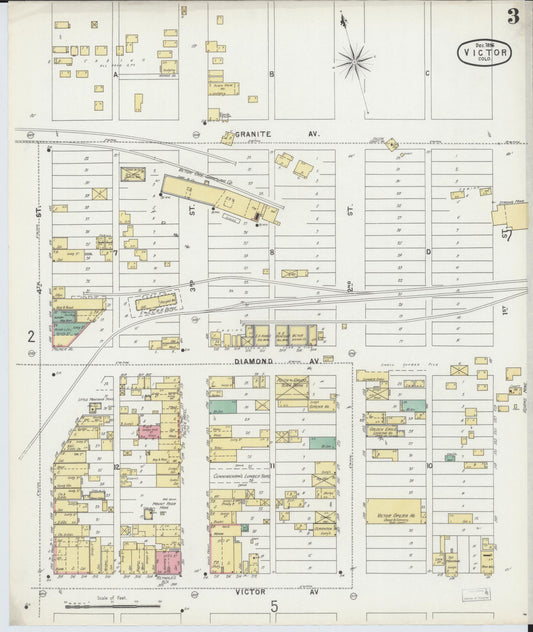 Sanborn Fire Insurance Map from Victor, Teller County, Colorado (1896), Sheet #0003 - Historic Sanborn Fire Insurance Map Print, vintage old map wall art, antique decor, genealogy gift, Colorado Colorado map