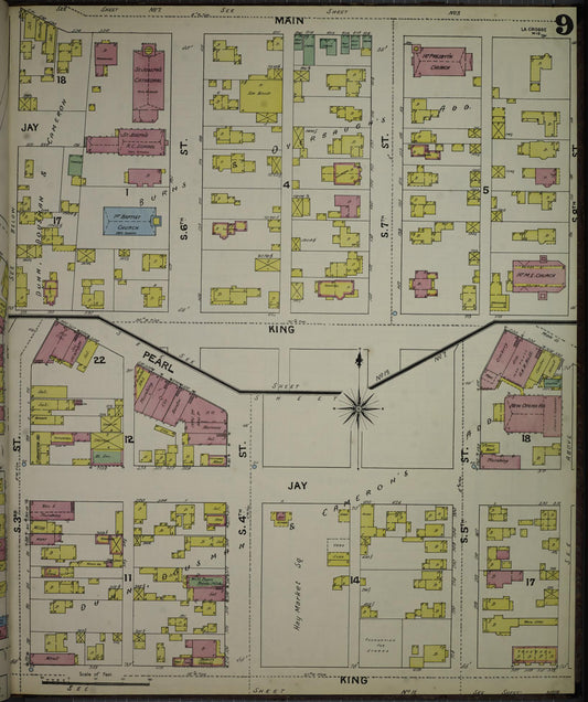 Sanborn Fire Insurance Map from La Crosse, La Crosse County, Wisconsin (1891), Sheet #0009 - Historic Sanborn Fire Insurance Map Print, vintage old map wall art, antique decor, genealogy gift, Wisconsin Wisconsin map