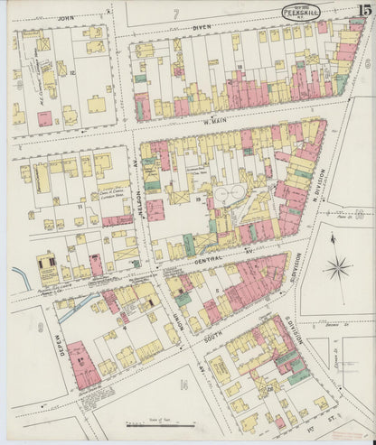 Sanborn Fire Insurance Map from Peekskill, Westchester County, New York (1895), Sheet #0015 - Complete Map Set gallery image, historic Sanborn map, vintage wall art, New York New York