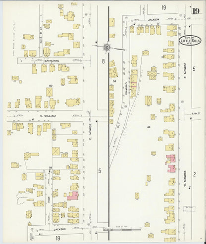Sanborn Fire Insurance Map from Little Falls, Herkimer County, New York (1911), Sheet #0019 - Historic Sanborn Fire Insurance Map Print, vintage old map wall art, antique decor, genealogy gift, New York New York map