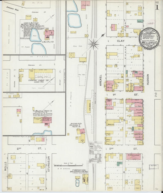Sanborn Fire Insurance Map from Wellsville, Montgomery County, Missouri. (1893) – Historic Sanborn Fire Insurance Map Print