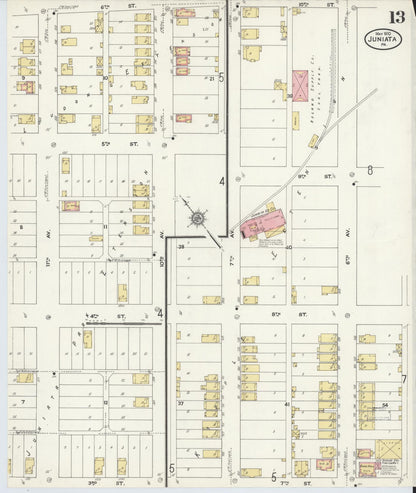 Sanborn Fire Insurance Map from Juniata, Blair County, Pennsylvania (1910), Sheet #0013 - Complete Map Set gallery image, historic Sanborn map, vintage wall art, Pennsylvania Pennsylvania