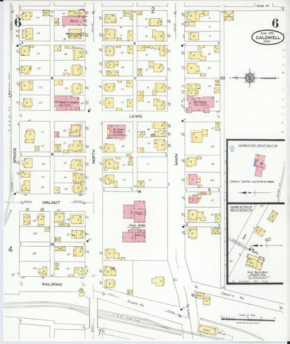 Sanborn Fire Insurance Map from Caldwell, Noble County, Ohio (1923), Sheet #0006 - Historic Sanborn Fire Insurance Map Print, vintage old map wall art, antique decor, genealogy gift, Ohio Ohio map