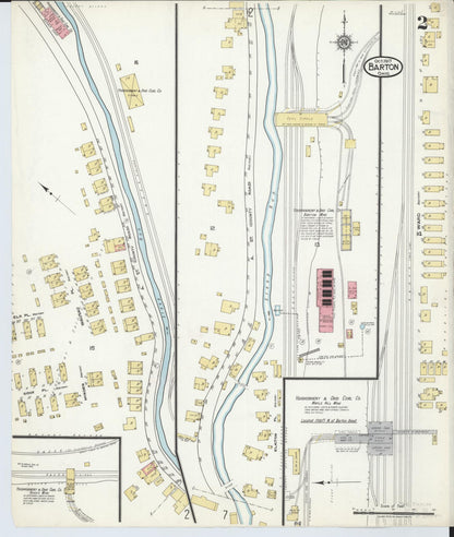 Sanborn Fire Insurance Map from Barton, Belmont County, Ohio (1917), Sheet #0002 - Historic Sanborn Fire Insurance Map Print, vintage old map wall art, antique decor, genealogy gift, Ohio Ohio map