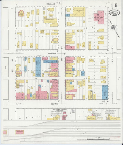 Sanborn Fire Insurance Map from Tracy, Lyon County, Minnesota (1917), Sheet #0006 - Historic Sanborn Fire Insurance Map Print, vintage old map wall art, antique decor, genealogy gift, Minnesota Minnesota map