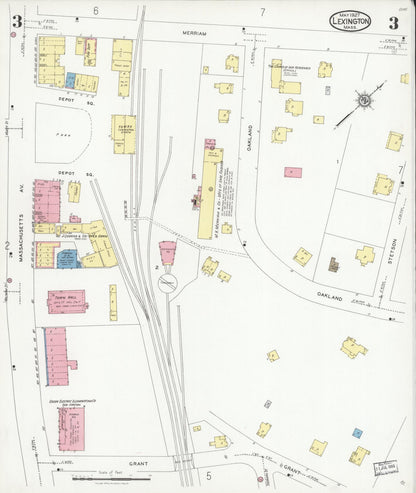 Sanborn Fire Insurance Map from Lexington, Middlesex County, Massachusetts (1927), Sheet #0003 - Complete Map Set gallery image, historic Sanborn map, vintage wall art, Massachusetts Massachusetts