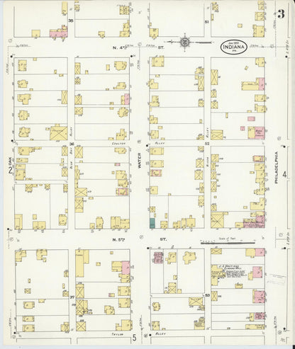 Sanborn Fire Insurance Map from Indiana, Indiana County, Pennsylvania (1910), Sheet #0003 - Complete Map Set gallery image, historic Sanborn map, vintage wall art, Pennsylvania Pennsylvania