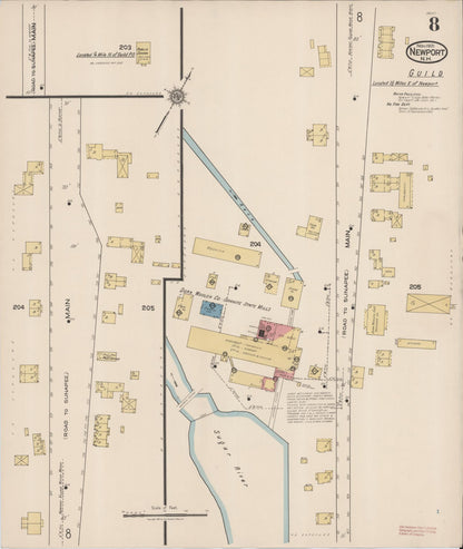 Sanborn Fire Insurance Map from Newport, Sullivan County, New Hampshire (1921), Sheet #0008 - Complete Map Set gallery image, historic Sanborn map, vintage wall art, New Hampshire New Hampshire
