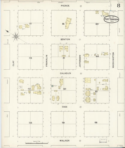 Sanborn Fire Insurance Map from Port Townsend, Jefferson County, Washington (1891), Sheet #0008 - Complete Map Set gallery image, historic Sanborn map, vintage wall art, Washington Washington