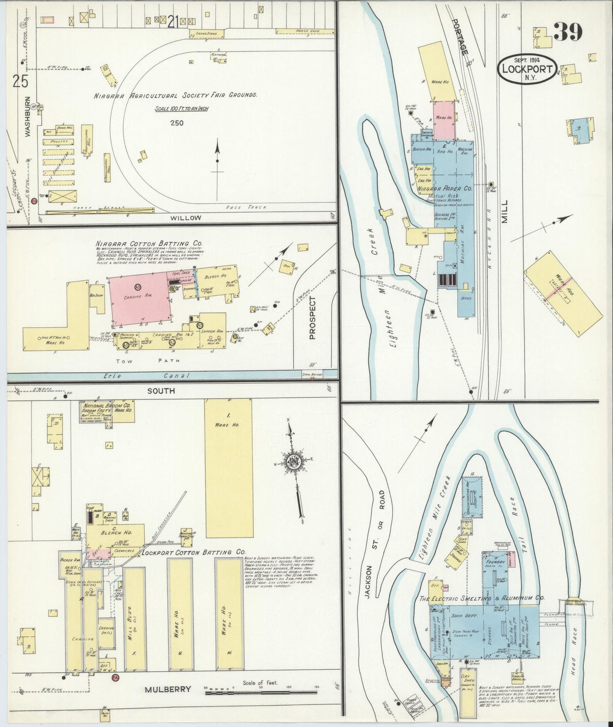 Sanborn Fire Insurance Map from Lockport, Niagara County, New York (1914), Sheet #0039 - Complete Map Set gallery image, historic Sanborn map, vintage wall art, New York New York