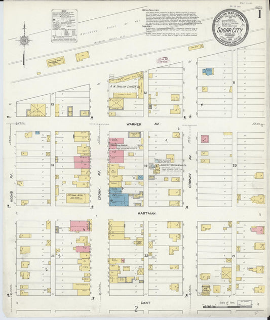 Sanborn Fire Insurance Map from Sugar City, Crowley County, Colorado. (1911) – Historic Sanborn Fire Insurance Map Print