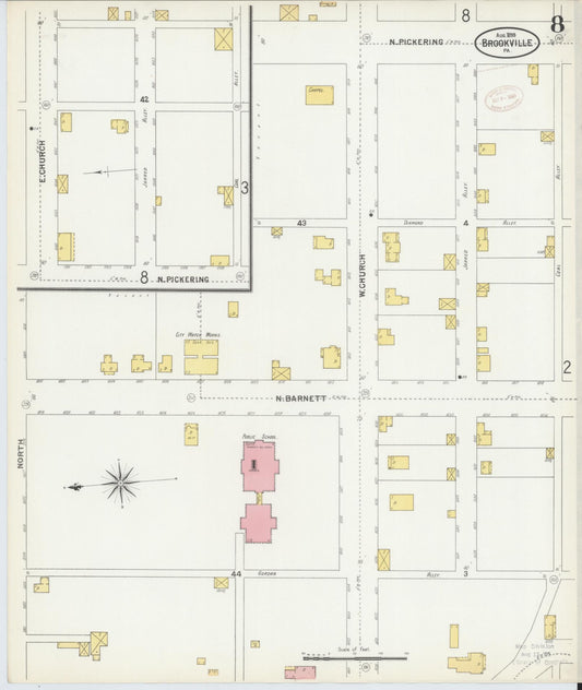 Sanborn Fire Insurance Map from Brookville, Jefferson County, Pennsylvania (1899), Sheet #0008 - Historic Sanborn Fire Insurance Map Print, vintage old map wall art, antique decor, genealogy gift, Pennsylvania Pennsylvania map
