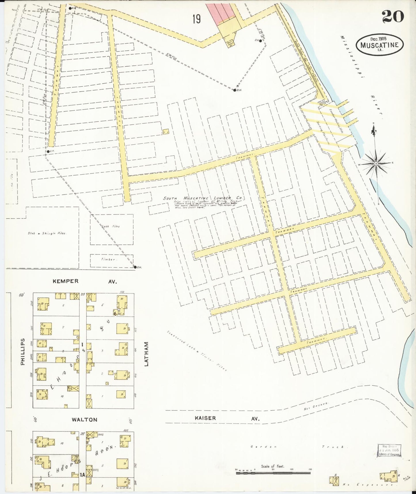 Sanborn Fire Insurance Map from Muscatine, Muscatine County, Iowa (1905), Sheet #0020 - Historic Sanborn Fire Insurance Map Print