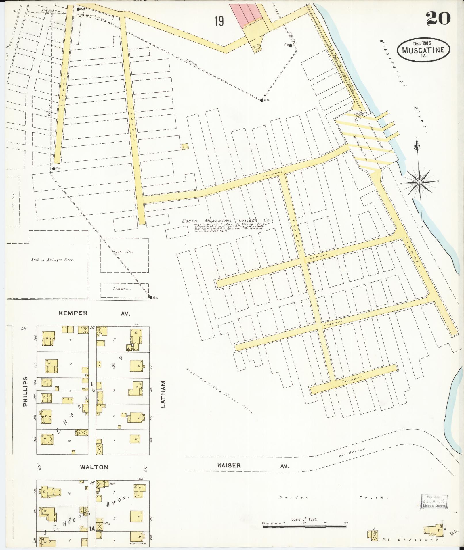 Sanborn Fire Insurance Map from Muscatine, Muscatine County, Iowa (1905), Sheet #0020 - Historic Sanborn Fire Insurance Map Print
