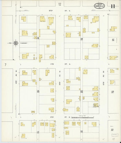 Sanborn Fire Insurance Map from Cordele, Crisp County, Georgia (1913), Sheet #0011 - Complete Map Set gallery image, historic Sanborn map, vintage wall art, Georgia Georgia