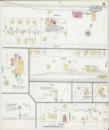 Sanborn Fire Insurance Map from Colchester, Mcdonough County, Illinois (1906), Sheet #0003 - Complete Map Set gallery image, historic Sanborn map, vintage wall art, Illinois Illinois