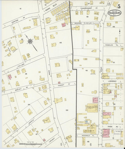 Sanborn Fire Insurance Map from Keansburg, Monmouth County, New Jersey (1917), Sheet #0005 - Complete Map Set gallery image, historic Sanborn map, vintage wall art, New Jersey New Jersey