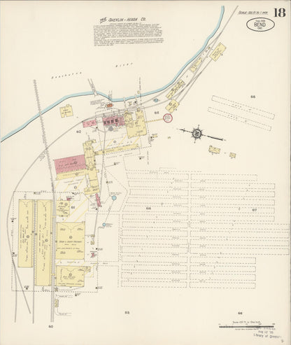 Sanborn Fire Insurance Map from Bend, Deschutes County, Oregon (1920), Sheet #0018 - Complete Map Set gallery image, historic Sanborn map, vintage wall art, Oregon Oregon