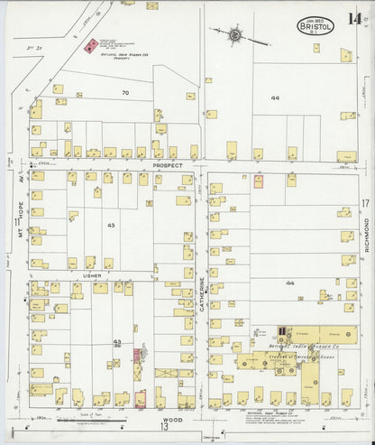 Sanborn Fire Insurance Map from Bristol, Bristol County, Rhode Island (1920), Sheet #0014 - Complete Map Set gallery image, historic Sanborn map, vintage wall art, Rhode Island Rhode Island