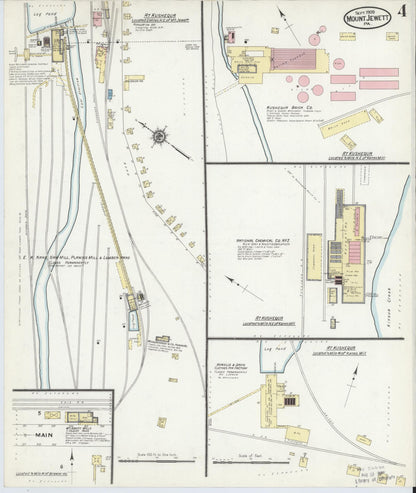 Sanborn Fire Insurance Map from Mount Jewett, McKean County, Pennsylvania (1909), Sheet #0004 - Complete Map Set gallery image, historic Sanborn map, vintage wall art, Pennsylvania Pennsylvania
