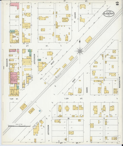 Sanborn Fire Insurance Map from Kinmundy, Marion County, Illinois (1900), Sheet #0002 - Complete Map Set gallery image, historic Sanborn map, vintage wall art, Illinois Illinois