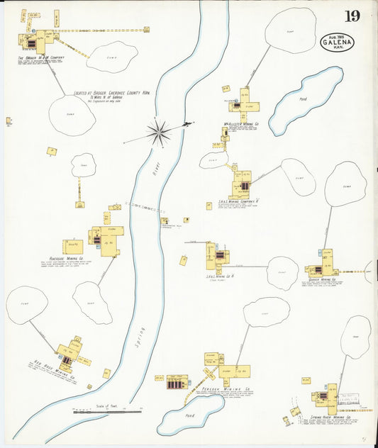 Sanborn Fire Insurance Map from Galena, Cherokee County, Kansas (1905), Sheet #0019 - Historic Sanborn Fire Insurance Map Print, vintage old map wall art, antique decor, genealogy gift, Kansas Kansas map