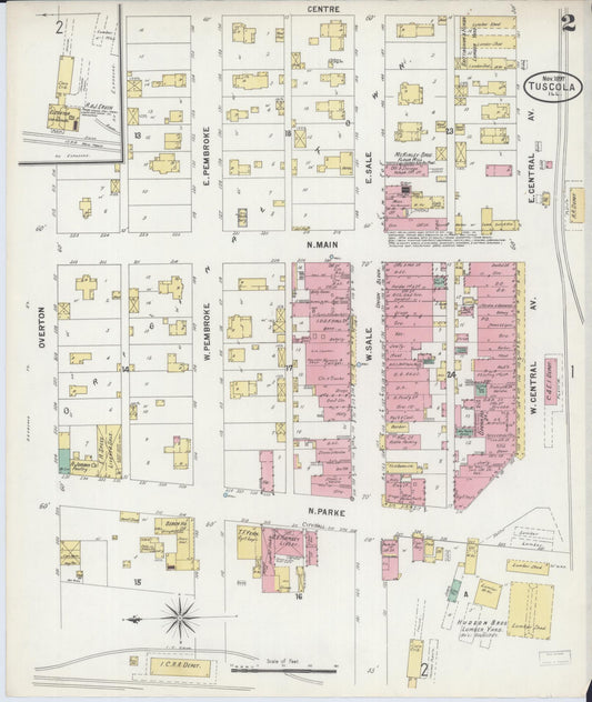 Sanborn Fire Insurance Map from Tuscola, Douglas County, Illinois (1897), Sheet #0002 - Historic Sanborn Fire Insurance Map Print, vintage old map wall art, antique decor, genealogy gift, Illinois Illinois map