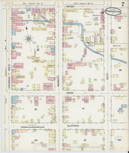 Sanborn Fire Insurance Map from Winchester, Independent Cities, Virginia (1891), Sheet #0007 - Complete Map Set gallery image, historic Sanborn map, vintage wall art, Virginia Virginia