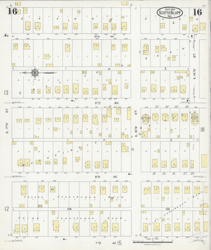 Sanborn Fire Insurance Map from Scottsbluff, Scotts Bluff County, Nebraska (1924), Sheet #0016 - Complete Map Set gallery image, historic Sanborn map, vintage wall art, Nebraska Nebraska