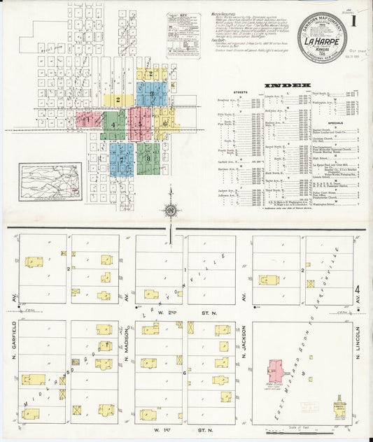 Sanborn Fire Insurance Map from La Harpe, Allen County, Kansas. (1915) – Historic Sanborn Fire Insurance Map Print
