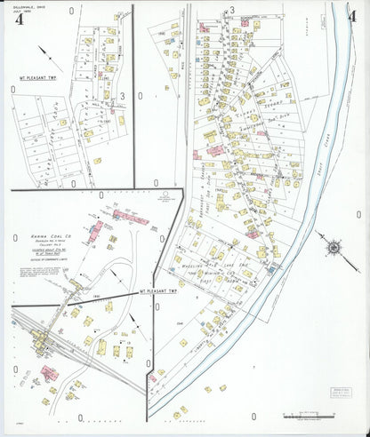 Sanborn Fire Insurance Map from Dillonvale, Jefferson County, Ohio (1950), Sheet #0004 - Complete Map Set gallery image, historic Sanborn map, vintage wall art, Ohio Ohio