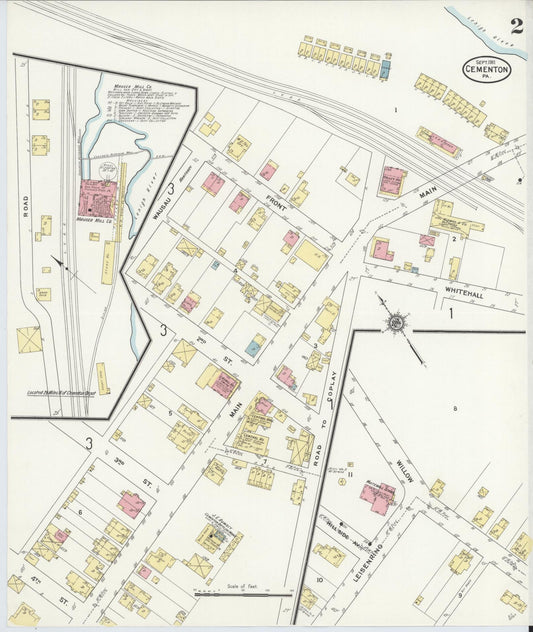 Sanborn Fire Insurance Map from Cementon, Lehigh County, Pennsylvania (1911), Sheet #0002 - Historic Sanborn Fire Insurance Map Print, vintage old map wall art, antique decor, genealogy gift, Pennsylvania Pennsylvania map